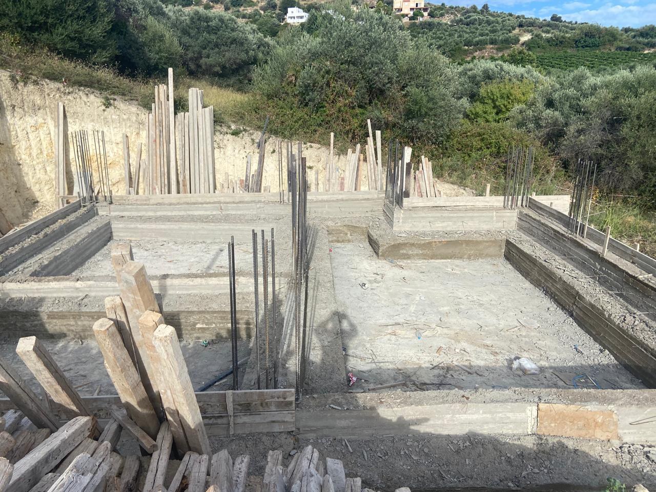 Concrete foundations and steel reinforcement